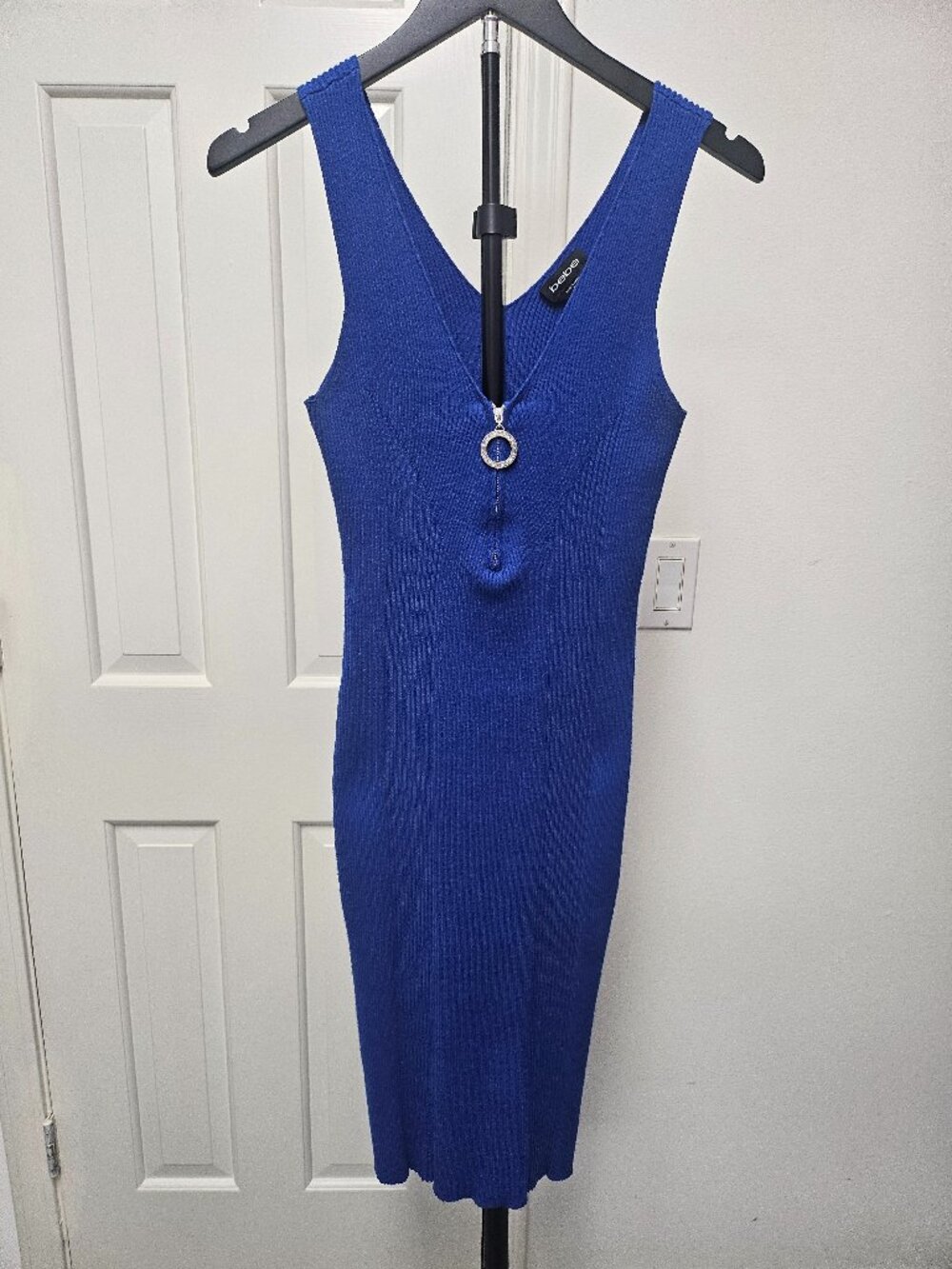 Bebe - Royal Blue Sleeveless Knitted Dress - Small